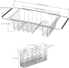 JAQ Over Sink Dish Drying Rack for Small Sink, Compact Expandable 14.25"–22.44" - Image 4