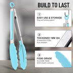 Hotec Silicone Kitchen Tongs for Cooking 9-Inch Serving Tongs - Image 7