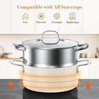 PekGema Ceramic Pots and Pans Set, Nonstick Kitchen Cookware, Oven Safe Cooking - Image 5
