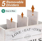 2 PC Wooden Utensil Holder, （With 4-Compartments size*1 + 3-Compartments - Image 4