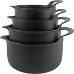 COOK WITH COLOR Nesting Plastic Mixing Bowl Set with Pour Spouts and Handles by CookwithColor