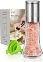 Aelga Salt Grinder with Silicone Funnel - 4oz Glass Manual Mills with by Aelga