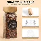 6Pcs Spice Jars with Label, 4oz Empty Square Seasoning Containers, Spice Jars - Image 3
