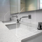 Vesici 2 Pcs Clear Acrylic Sink Splash Guard Freestanding Panel Barrier - Image 4