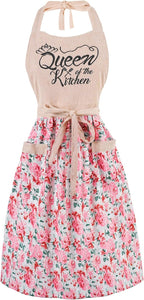 Cute Floral Aprons for Women by HYVOROS