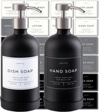 Hand and Dish Soap Dispenser for Kitchen and Bathroom, Stainless Steel Pumps by Verute