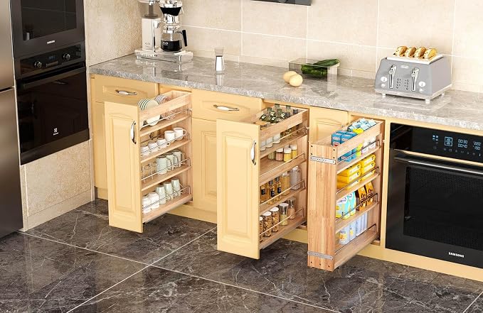 4 Tier Pull Out Spice Rack Holder Shelves, spice organization - Image 6