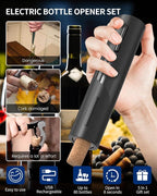 CIRCLE JOY Electric Wine Bottle Opener Set Rechargeable Wine Corkscrew Cordless - Image 2