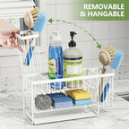 Cisily White 2-Tier Kitchen Sink Caddy Organzier Rack - Image 3