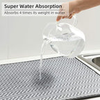 SUBEKYU Dish Drying Mat for Kitchen Counter, Microfiber Absorbent Dishes - Image 5
