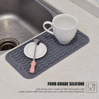 Silicone Dish Drying Mat, Non-Slip Easy Clean Sink Mat Large Heat-resistant - Image 6