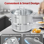 SUNHOUSE 2-Tier Stainless Steel Steamer Pot - Image 3