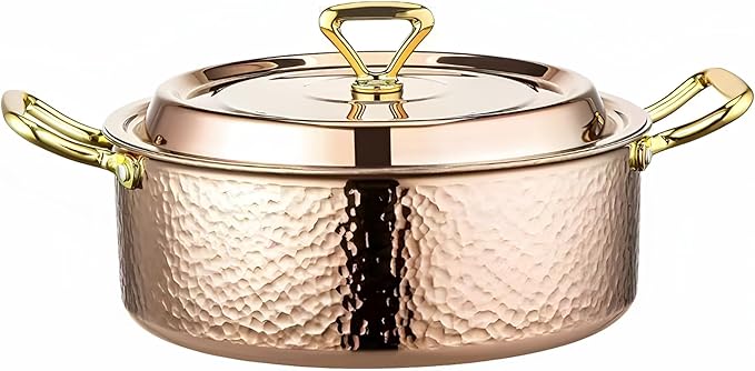 YJX 6.7QT Hammered Stock Pot by YJX