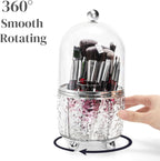 Eorbow Rotating Makeup Brush Holder, Dustproof Cosmetic Tools Organizer - Image 3