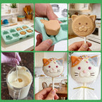 Juome Cake Pop Mold Kit, 2 Pack 16 Cavities Animal Shape Cakesicle Molds - Image 5