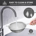 Walfos Large Fine Mesh Strainer 9.35" & 7.8", Stainless Steel Mesh Sieve - Image 7