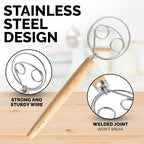 Zulay Kitchen Double-Eye 13" Danish Dough Whisk - Image 6