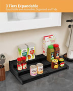 VenDotbi Spice Rack, 3-Tier Expandable Bamboo Spice Rack Organizer - Image 3