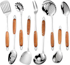304 Stainless Steel Cooking Utensils Set, Solid Spoon, Skimmer Spoon, Spaghetti by Lazycorner