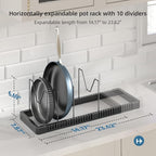 PanPanPal Pots and Pans Organizer under Cabinet, Expandable Pot Lid Organizer - Image 2
