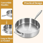 LOLYKITCH 8.5-10 Inch Tri-Ply Stainless Steel Frying Pans and 12 Inch Sauté Pan - Image 6