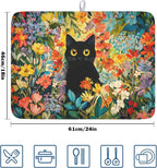 Spring Summer Floral Cat Dish Drying Mat - Image 2