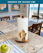 Conch Paper Towel Holder, Coastal Beach House Decor - Image 2