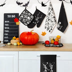 Leinuosen 8 Pcs Skull Kitchen Decor Set Kitchen Towels Gothic Oven Mitts and - Image 2