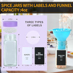 36 Glass Spice Jars with Labels, Spice Jar Set, 4oz Spice Containers, Seasoning - Image 2