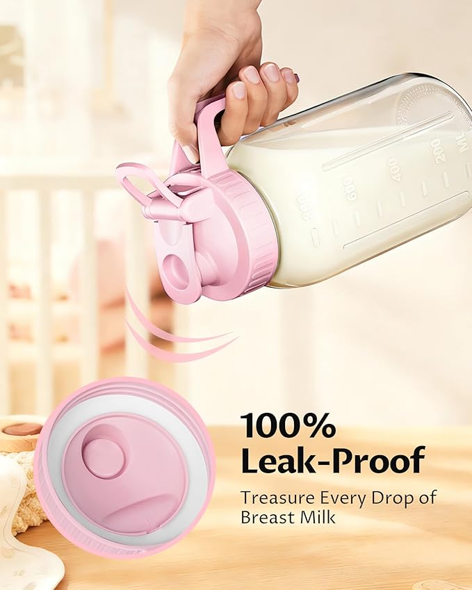 2-Pack 32oz Breast Milk Pitcher – Airtight, Leak-Proof Lids, Easy Pour Spout - Image 3