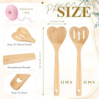 Reallnaive 24 Pcs Bamboo Spatula Wooden Kitchen Utensil Bulk 12''wood Spoon - Image 2