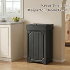 Povrgive Wood Trash Can Cabinet, 13 Gallon Hidden Kitchen Garbage Can - Image 4