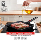 BRA COOKWARE Infinity Nonstick Ribbed Grill Pan | Cast Aluminum Searing Skillet - Image 4