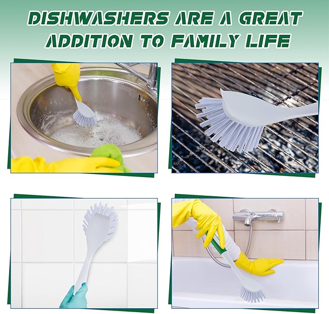 Hsei 20 Pcs Green Kitchen Scrub Dish Brush Bulk - Image 4