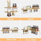 NEX Bamboo Cabinet Organizer Shelf, Spice Rack, Stackable Kitchen Shelves - Image 6