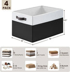 Criusia Large Storage Bins for Shelves 4 Pack, Closet Storage Baskets for - Image 2