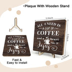 Coffee Bar Sign Plaque Decor-A Heart Full of Jesus, Cafe Bar Accessories - Image 2