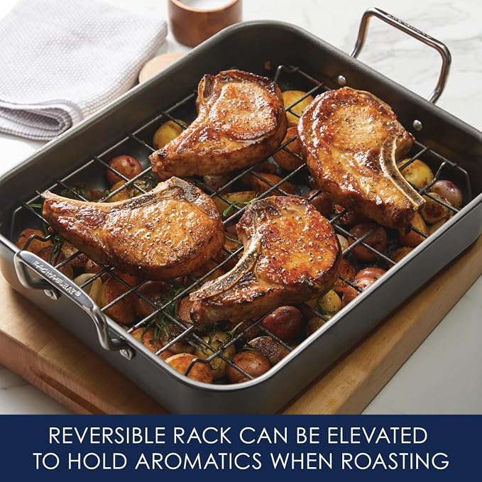 Rachael Ray Brights Hard Anodized Nonstick Roaster / Roasting Pan - Image 7