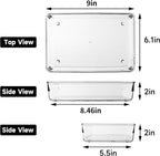 5 Pack Clear Plastic Drawer Organizer Tray Cutlery Utensil Makeups Drawer - Image 2