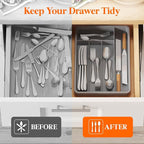 Lifewit Silverware Drawer Organizer Tray, Plastic Cutlery Storage - Image 7