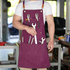 Aoomzoon Canvas Aprons for Men Chef Apron, Work Apron - 16oz Heavy Duty Cross - Image 8