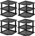 VERTORGAN 3 Tier Bamboo Corner Shelf, Dish Drying Rack, Plate Organizer by VERTORGAN