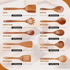 Mooues Wooden Spoons for Cooking, Wooden Utensils for Cooking Natural Teak - Image 4