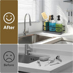 Shinowa Kitchen Dish Soap Dispenser Set, 14OZ Glass Bottle - Image 5
