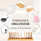 Bamboo Pot Lid Organizer, Pots and Pans Organizer Inside Cabinet, Pot Lids - Image 4