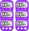 6 Pack Digital Kitchen Timer for Cooking Big Digits Loud Alarm Magnetic Backing by AOUCE