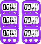 6 Pack Digital Kitchen Timer for Cooking Big Digits Loud Alarm Magnetic Backing by AOUCE