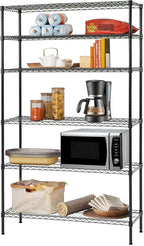 BestOffice | 6-Tier Wire Storage Shelves | 42x16x72 | Black | by BestOffice