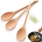 HANSGO 10 Inch Wooden Spoons for Cooking, Heat Resistant, Non-Scratch for by HansGo