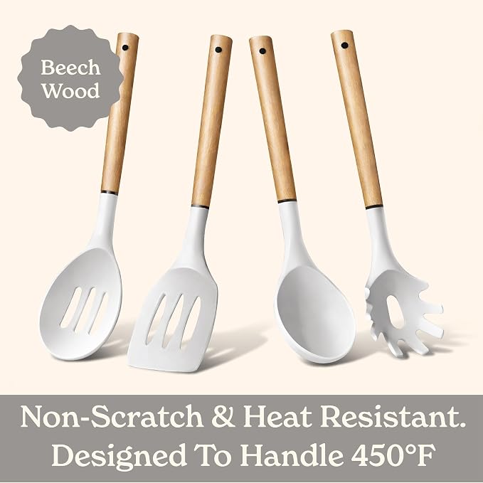 Country Kitchen Non Stick Silicone Utensil Set - Image 5